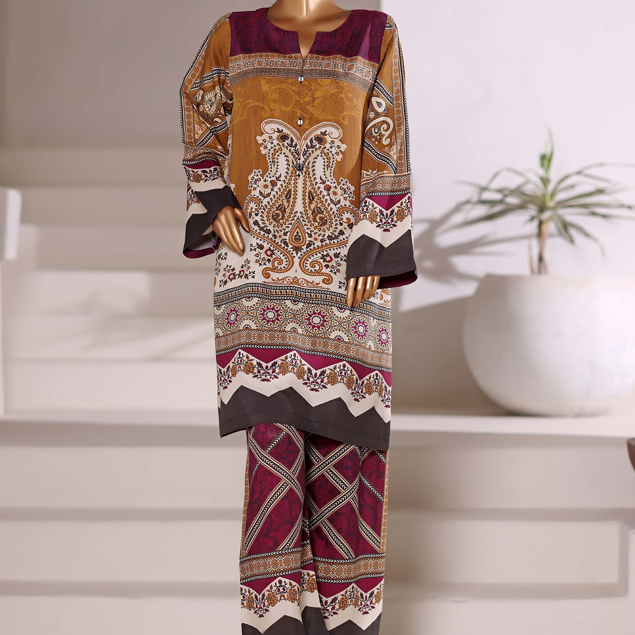 SADABAHAR LUXURY VISCOUS 2PIECE DIGITAL PRINTED STITCHED COLLECTION 2025 VOL-01 . SDVS- 2111