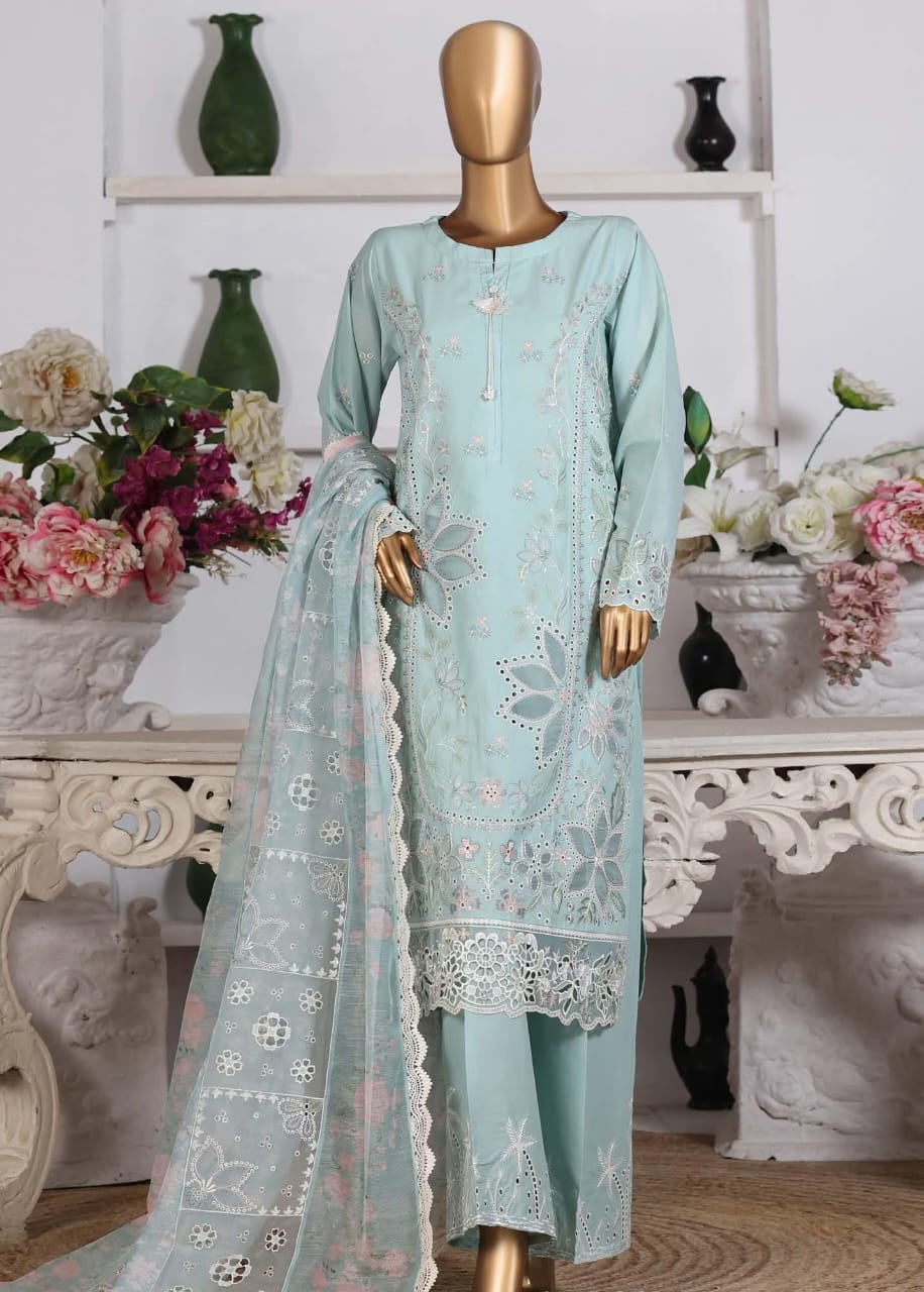 Hz Muse Luxury Heavy Embroidery Festive 3Piece Stitched Collection 2026 D#-07