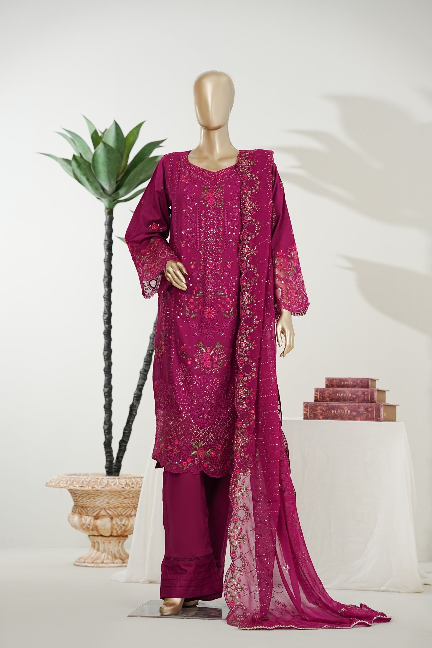 Bin Saeed Luxury Laserkari Heavy Embroidery Festive 3Piece Stitched Collection 2026 D#-03