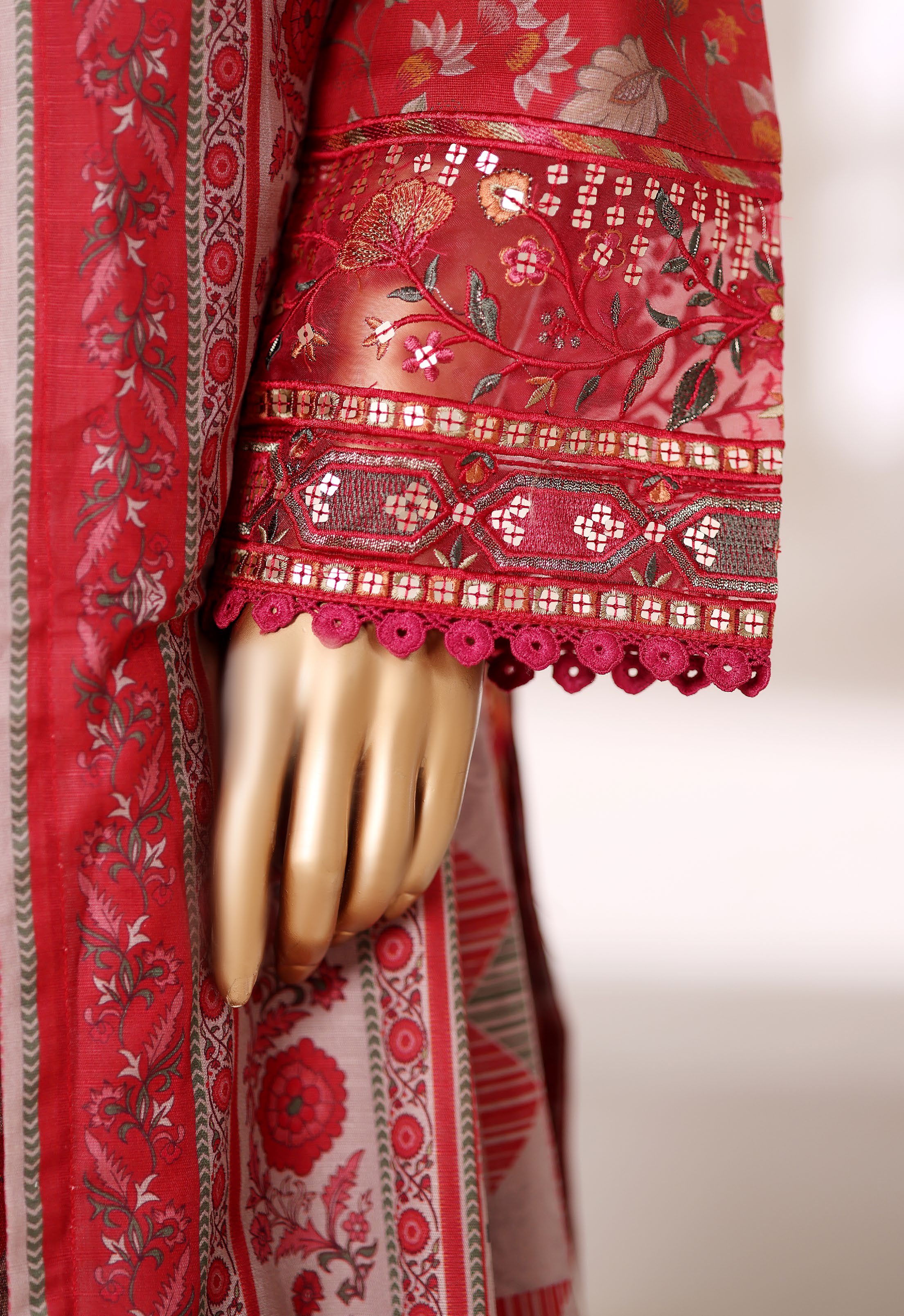 Sadabahar Malika Khaddar Short Length 3Piece Stitched Vol-02 Collection 2025. D-54 Red