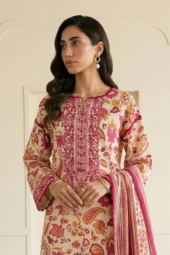 Zellbery Luxury Lawn Printed 3Piece Unstitched Collection 2026 WUS26X30950