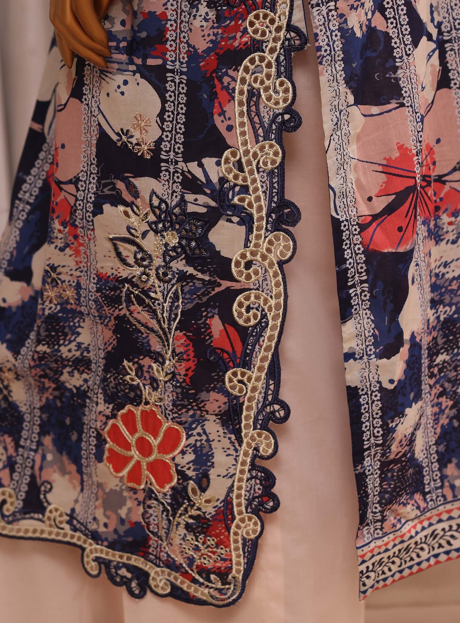 HZ Textiles Luxury Laserkari Embroidered Lawn Suit Stitched 3 Piece 2026 D#-01
