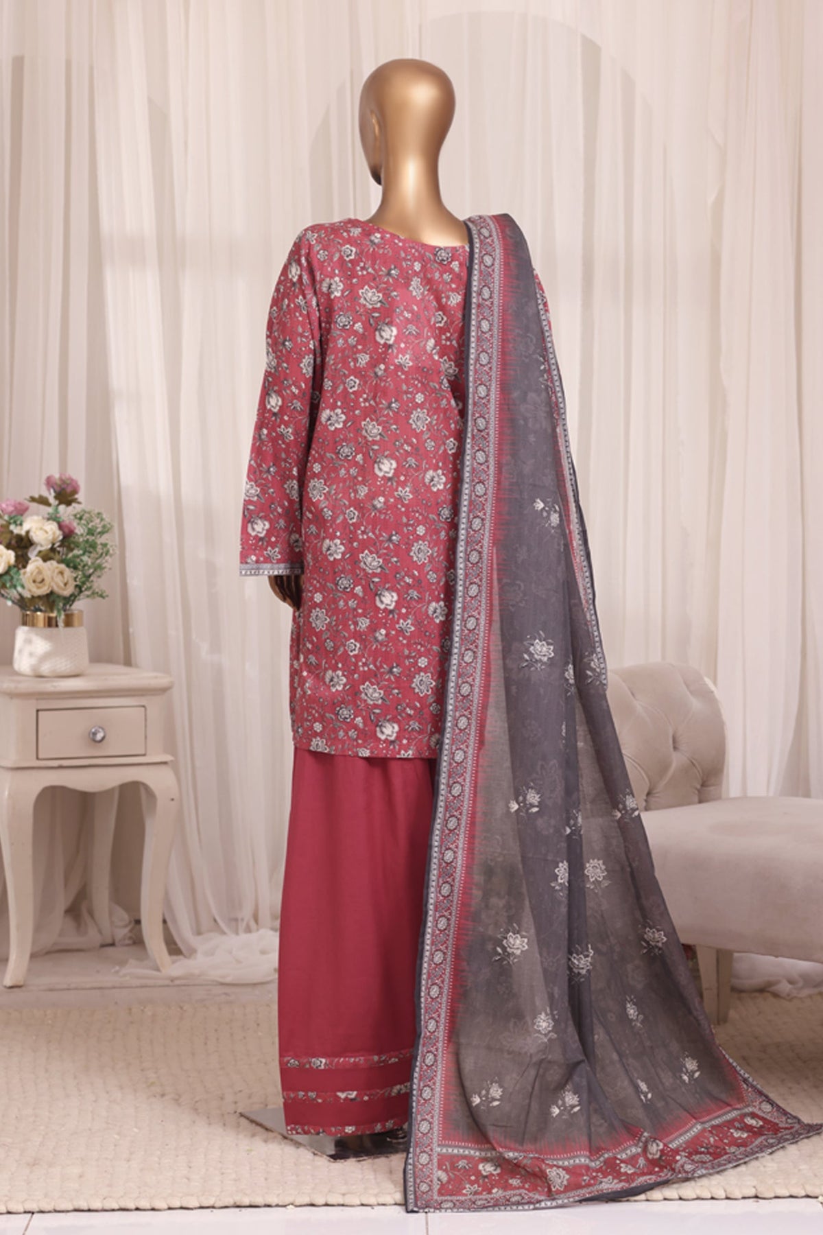 BIN SAEED Luxury Lawn Printed With Farshi Shalwar 3Piece Stitched COLLECTION 2026 D-#12