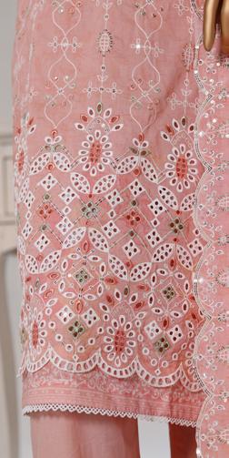 Bin Saeed Luxury Lawn White & White Chickenkari Embroidery 3Piece Stitched COLLECTION 2026. D-18