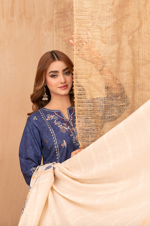 Cassa By Tawakkal Winter Dhanak Embroidery 3Piece Unstitched Collection 2025. D-03