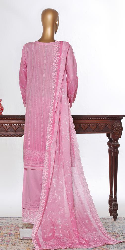 Bin Saeed Luxury Lawn White & White Chickenkari Embroidery 3Piece Stitched COLLECTION 2026. D-17