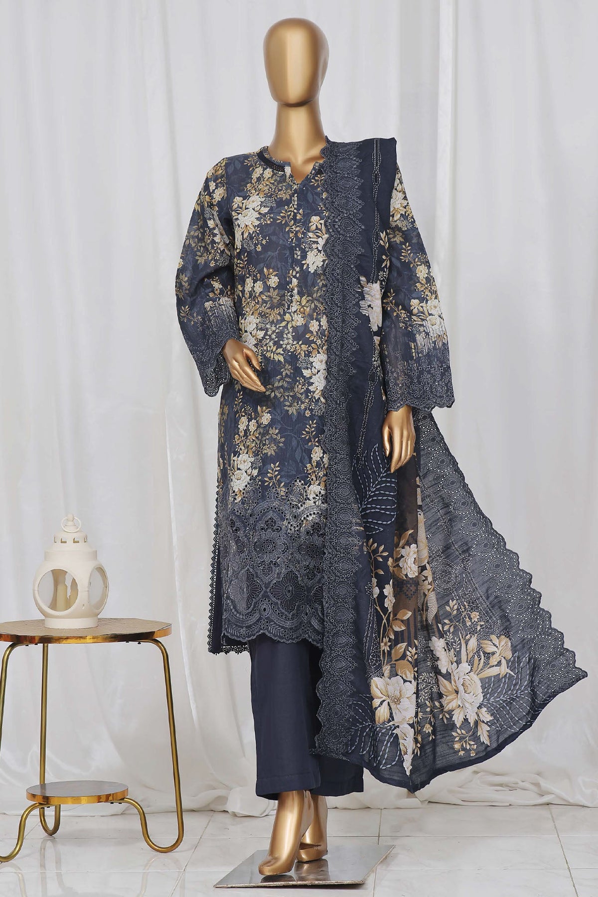 SADABAHAR RTW FUSION LASER CHICKENKARI EMBROIDERED KHADDAR 3PIECE COLLECTION 2026 SFKE -11