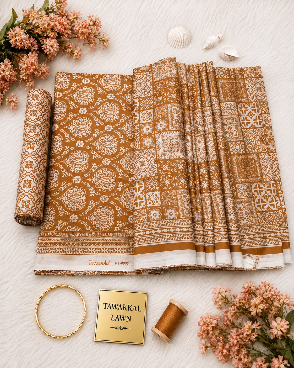 Tawakkal Luxury Lawn  Digital Printed 3Piece Unstitched_ COLLECTION 2026 D#-02