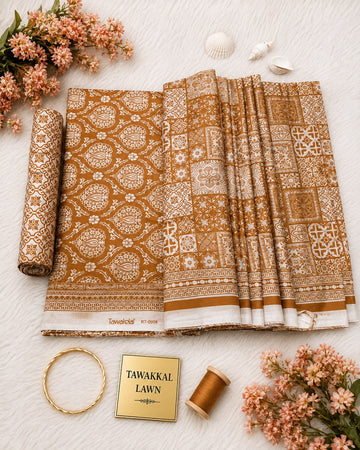 Tawakkal Luxury Lawn  Digital Printed 3Piece Unstitched_ COLLECTION 2026 D#-02