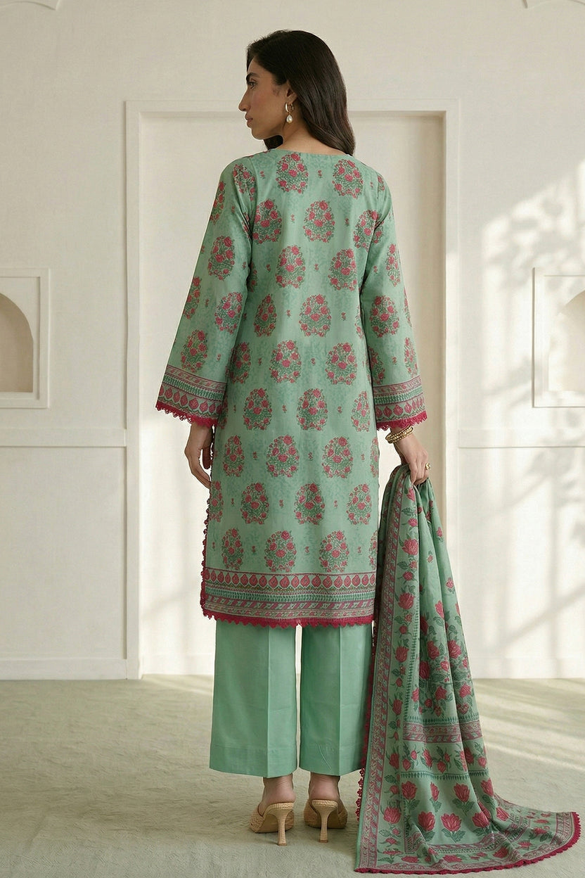Zellbery Luxury Lawn Printed 3Piece Unstitched Collection 2026 WUS26X30946