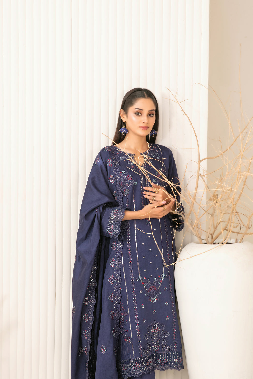 Tawakkal Dhoop Kinara Slub Viscous Embroidery 3Piece Unstitched Collection 2025 D-10