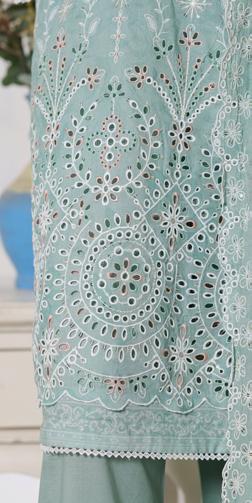 Bin Saeed Luxury Lawn White & White Chickenkari Embroidery 3Piece Stitched COLLECTION 2026. D-16