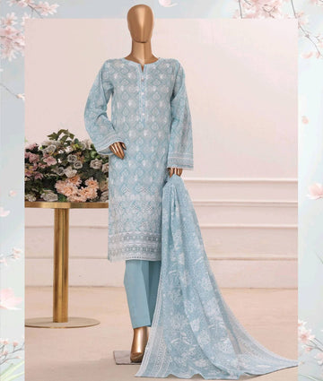 HZ Textiles Luxury Printkari Embroidered Lawn Suit Stitched 3 Piece 2026 D#-02