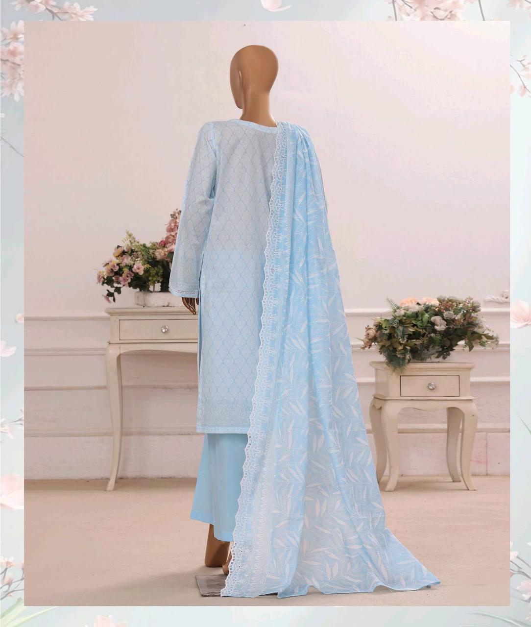 HZ Textiles Luxury Printkari Embroidered Lawn Suit Stitched 3 Piece 2026 D#-06