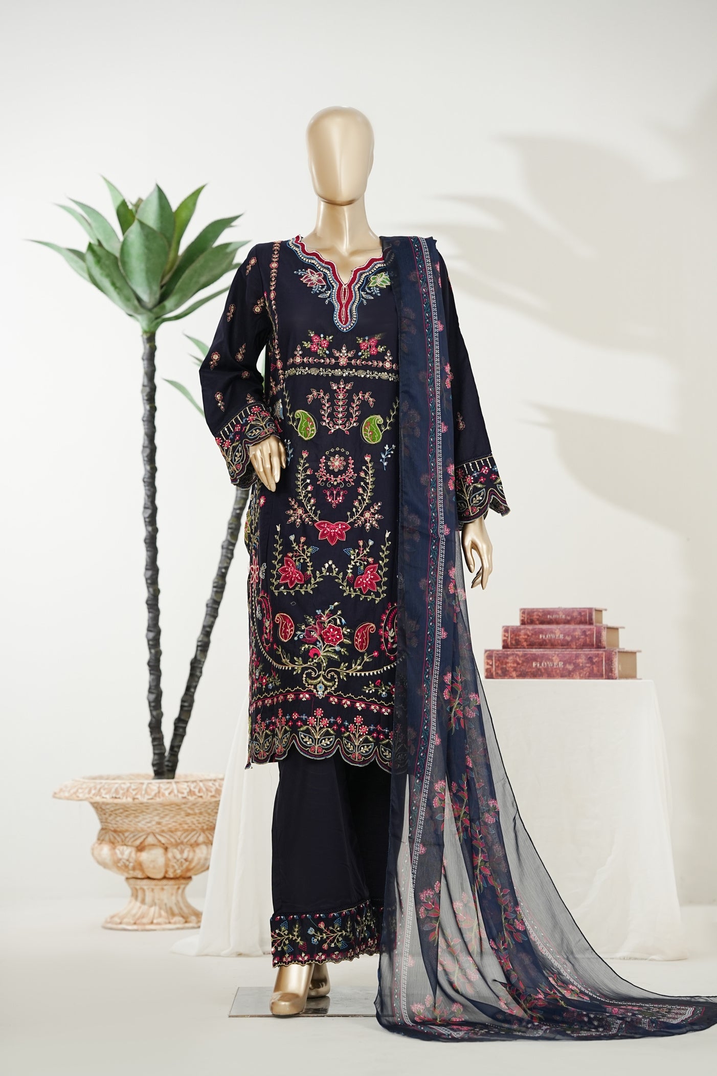 Bin Saeed Luxury Laserkari Heavy Embroidery Festive 3Piece Stitched Collection 2026 D#-08