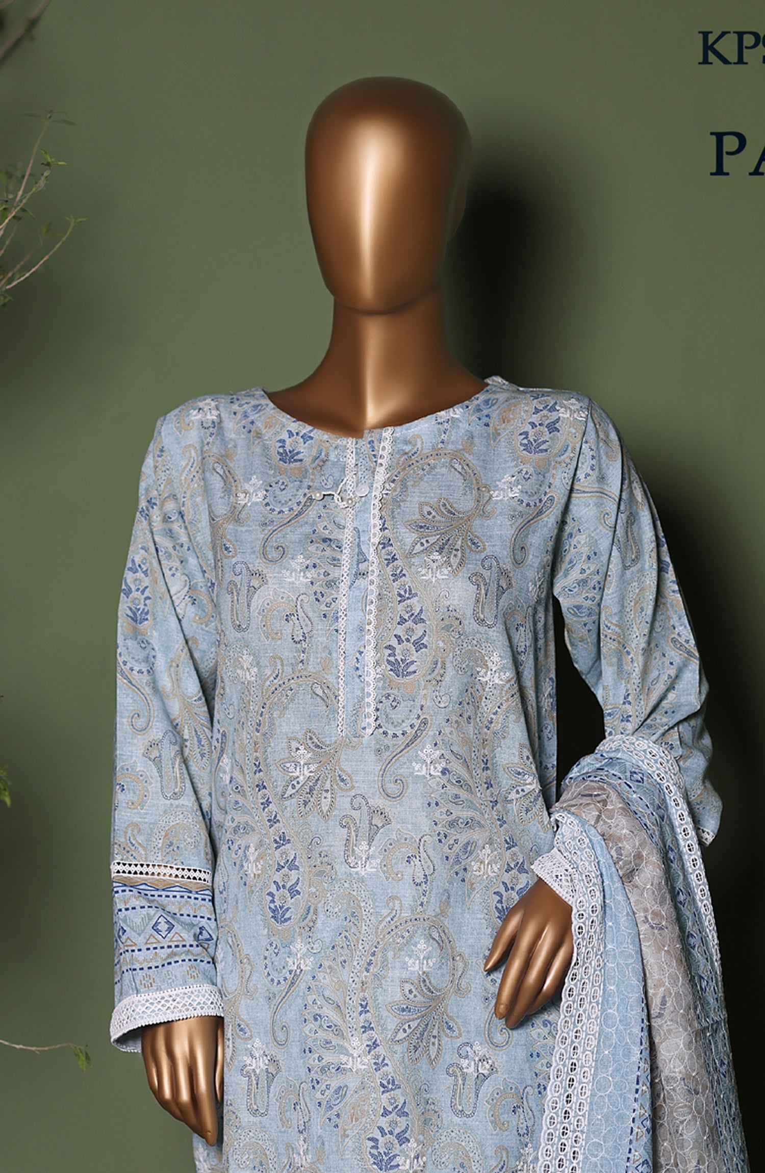 HZ Printkari Embroidered Khaddar Stitched 3 Piece Collection 2025. HZPE 03