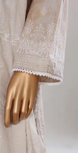 Bin Saeed Luxury Lawn White & White Chickenkari Embroidery 3Piece Stitched COLLECTION 2026. D-19