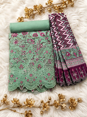 BIN SAEED Luxury Lawn  Embroidery 3Piece Unstitched COLLECTION 2026 D#01