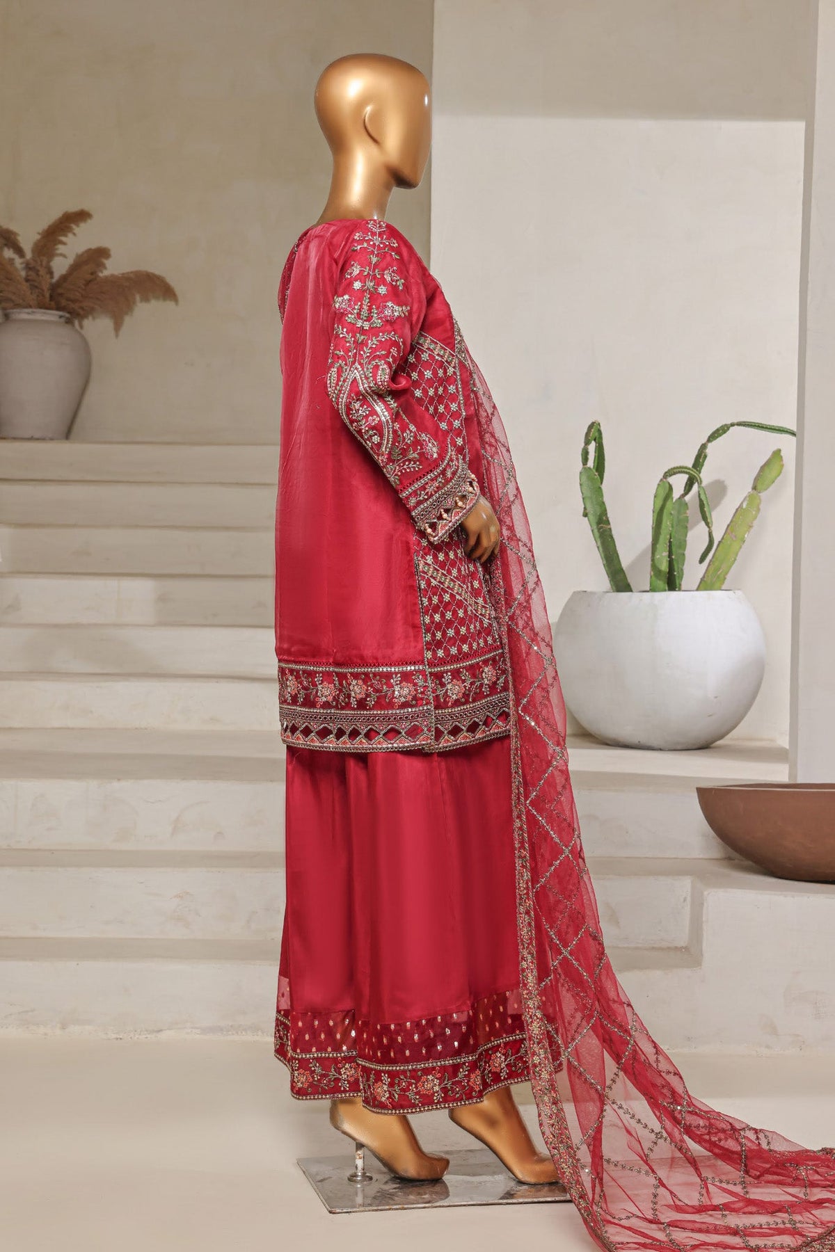 SADABAHAR LUXURY FORMAL FESTIVE °MAHPARA° ORGANZA EMBROIDERED 3PIECE STITCHED Vol-03 COLLECTION 2026 D#-08