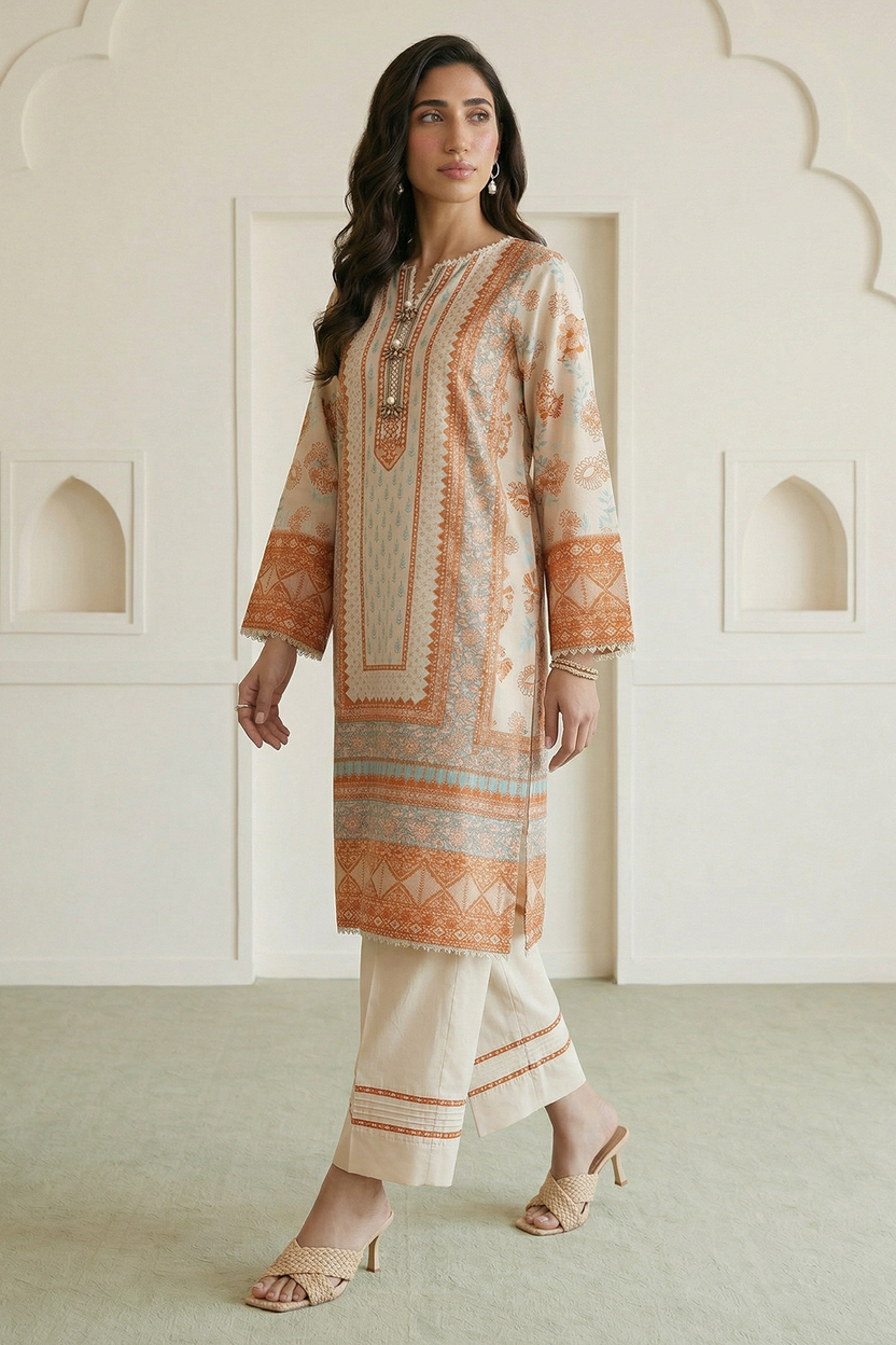 Zellbery Luxury Lawn Printed 3Piece Unstitched Collection 2026 WUS26X30944