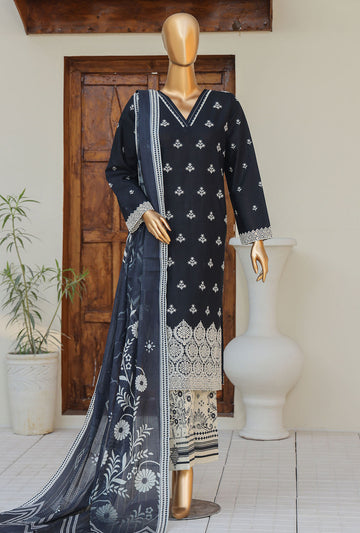 Oriental Printkari by HZ Textiles Embroidered Cambric Suit Unstitched 3 Piece 2025 OPS - 03