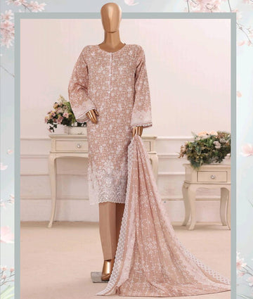 HZ Textiles Luxury Printkari Embroidered Lawn Suit Stitched 3 Piece 2026 D#-04
