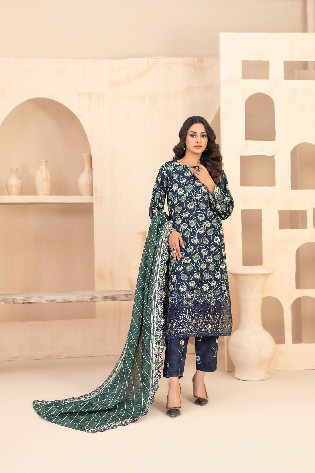 TAWAKKAL MAYESHA EMBROIDERED KHADDAR 3PIECE UNSTITCHED COLLECTION 2025 D-06