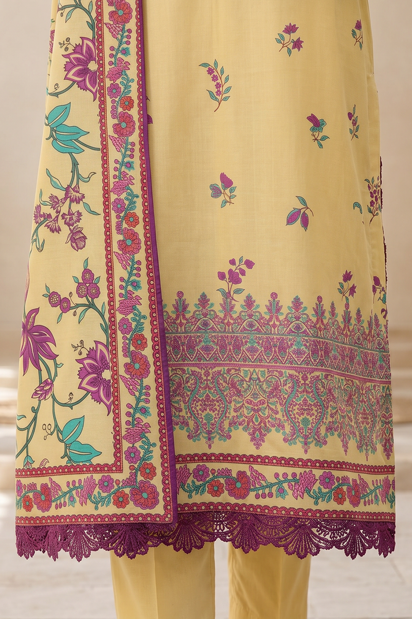 Zellbery Luxury Lawn Printed 3Piece Unstitched Collection 2026 WUS26X31147