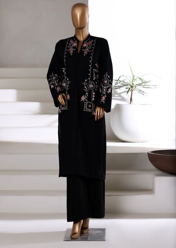 SADABAHAR Vybe Khaddar Embroidered Set 2PlECE STITCHED Vol-04 COLLECTION 2025 D-307 Black
