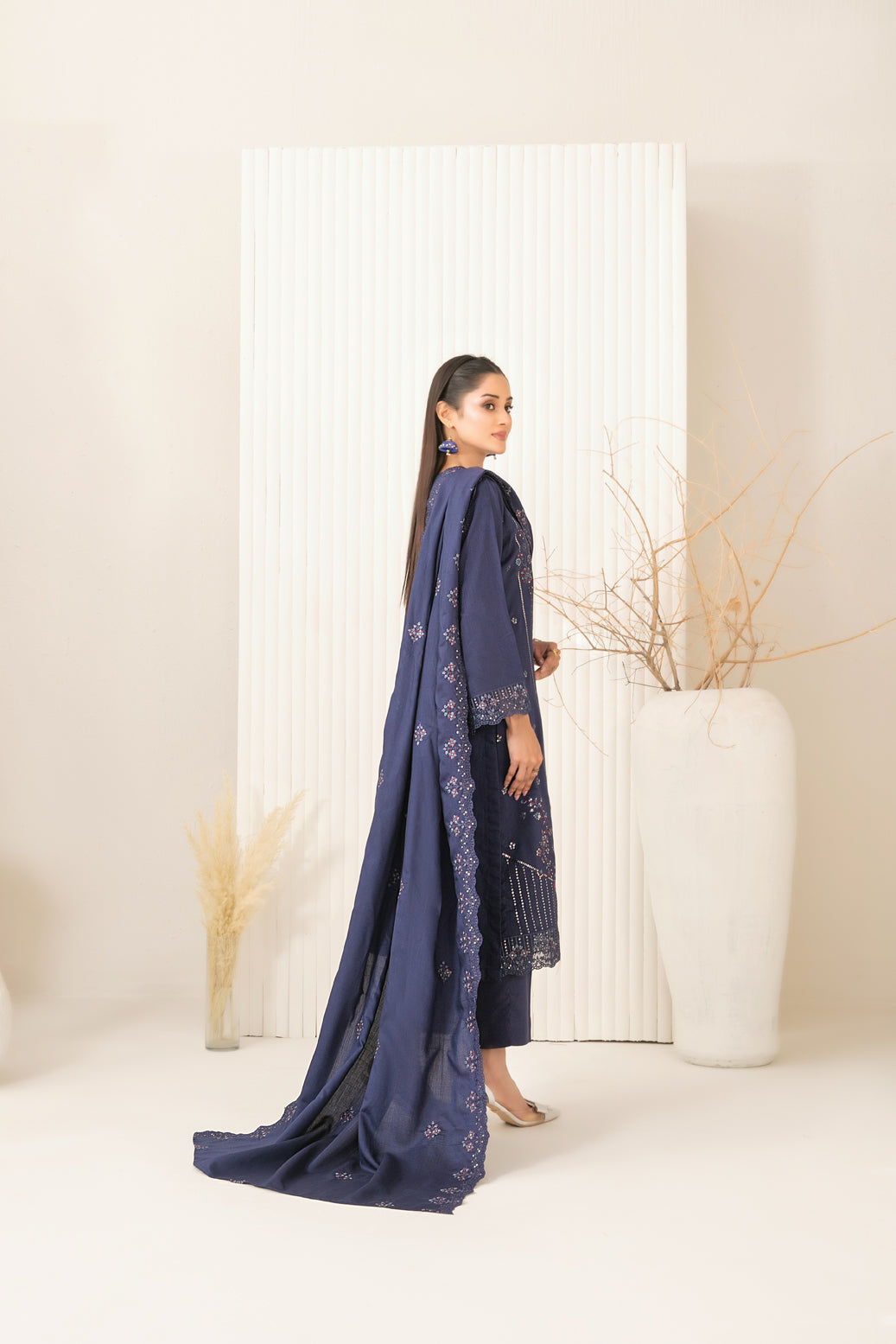 Tawakkal Dhoop Kinara Slub Viscous Embroidery 3Piece Unstitched Collection 2025 D-10