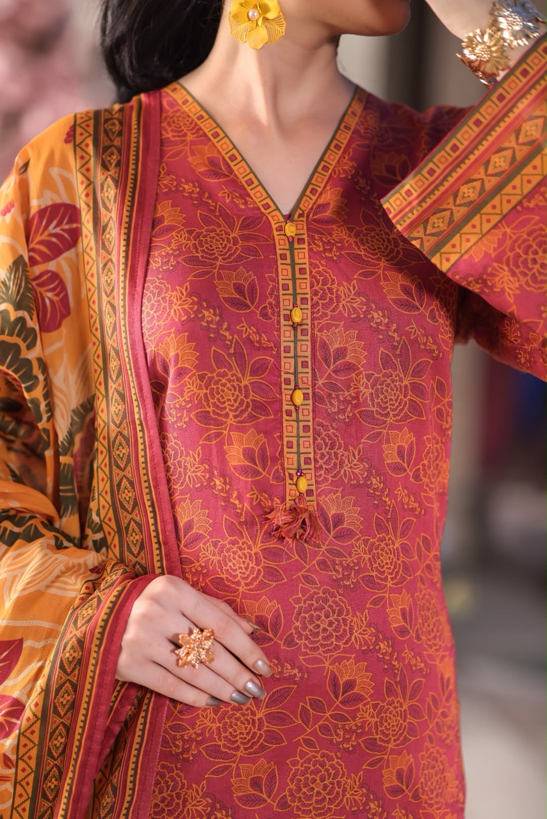 Aizal Luxury Lawn Printed Vol-1 3Piece Stitched Collection 2026 D#-08