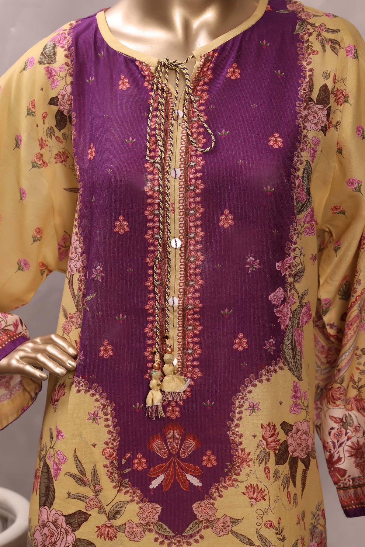 Sadabahar Luxury Chimti Lawn 3Piece Ready To Wear Kaftan Collection KFL-1001