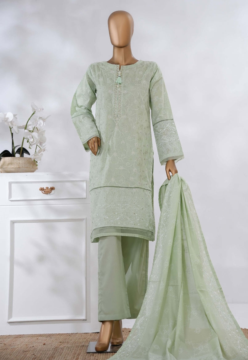 Hz Ready To Were Cotton Sunehri Paste Print With Embroidery Stitched Collection 2025. D-59 Pista