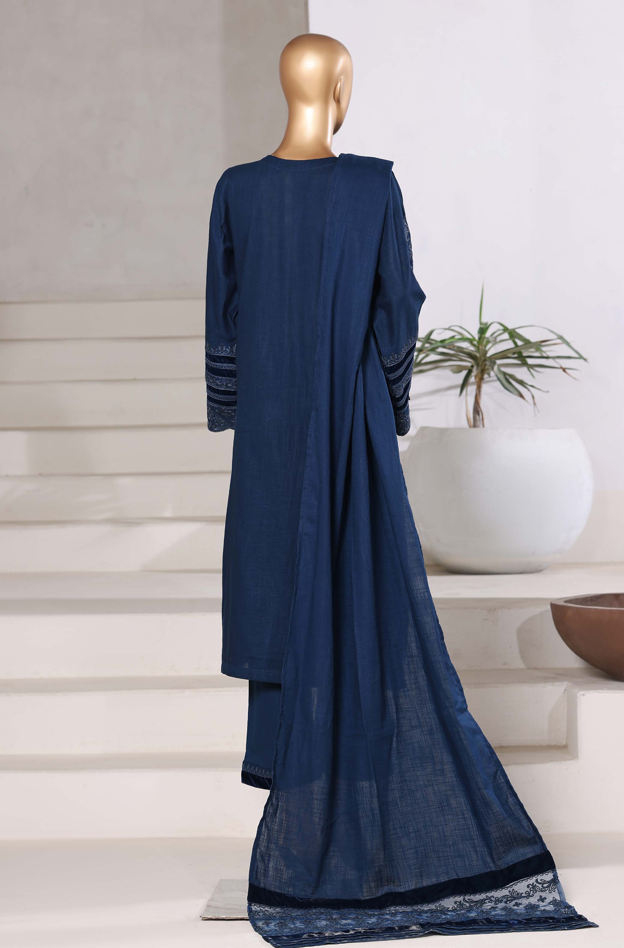 Sadabahar Stitched Premium Winter Cross Slub Texture Fabric With Velvet Collection 2025 CSTV -09