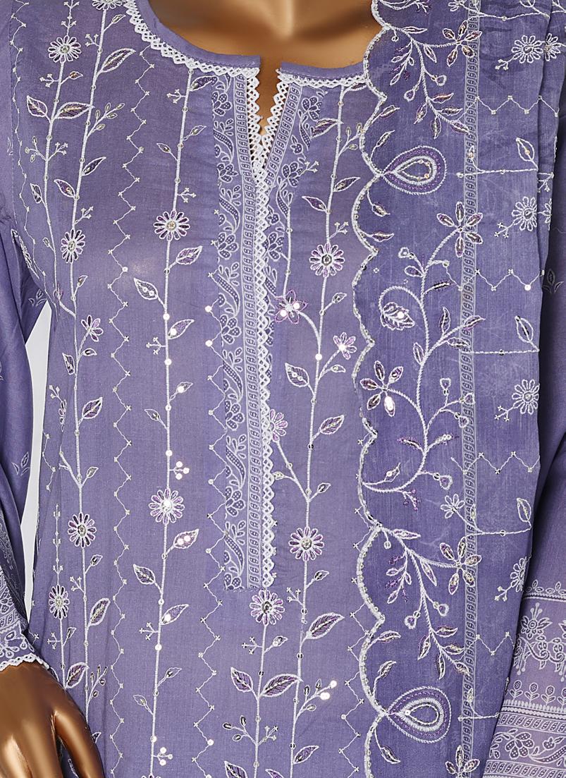 Bin Saeed Luxury Lawn White & White Chickenkari Embroidery 3Piece Stitched COLLECTION 2026. D-01