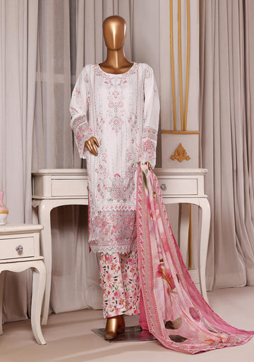 Bin Saeed Luxury Laserkari Lawn With Digital Printed Lawn Dupatta 3Piece Stitched Vol-01 Collection 2026. D#-01