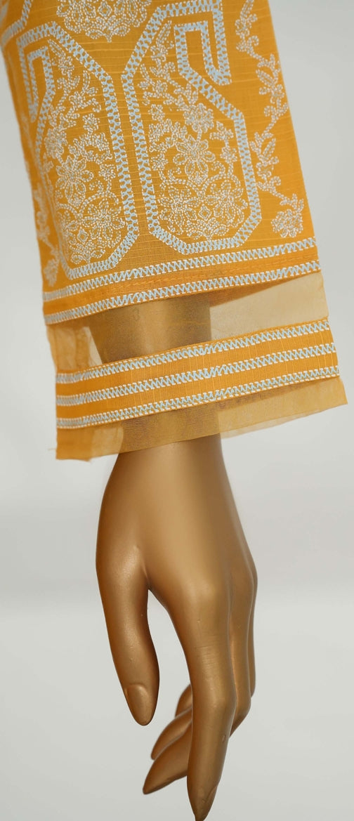 Hz Ready To Were Cotton Sunehri Paste Print With Embroidery Stitched Collection 2025. D-62 Mustard