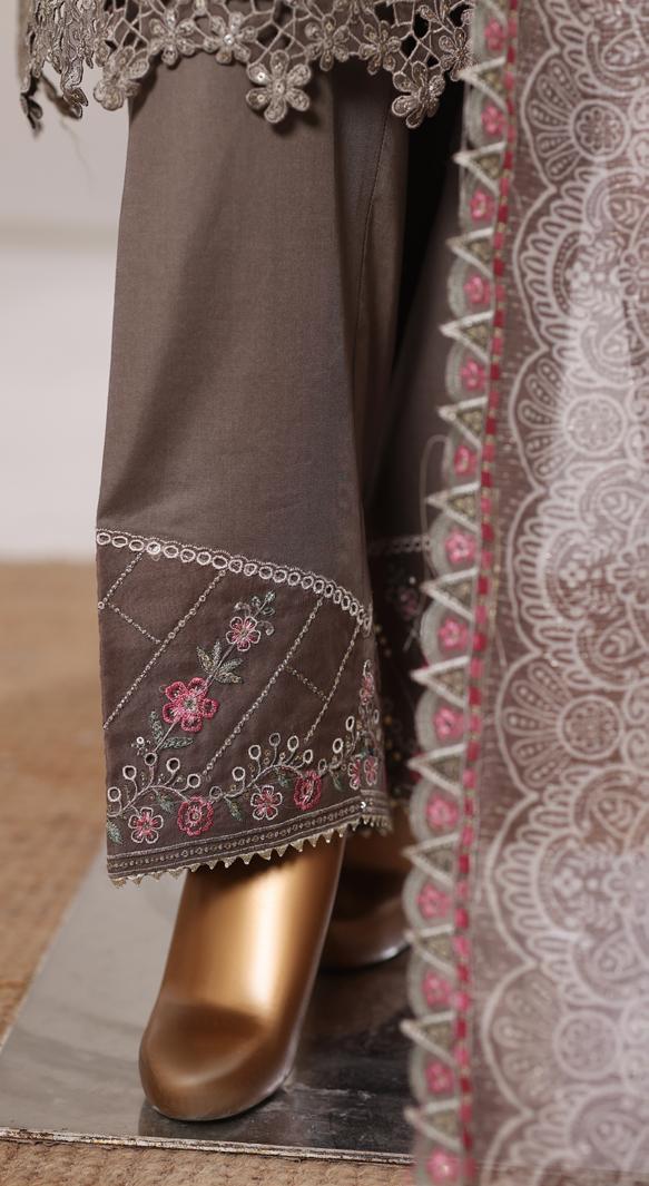 Bin Saeed Luxury Lawn Jacquard Fetive Embroidery 3Piece Stitched COLLECTION 2026. D-07