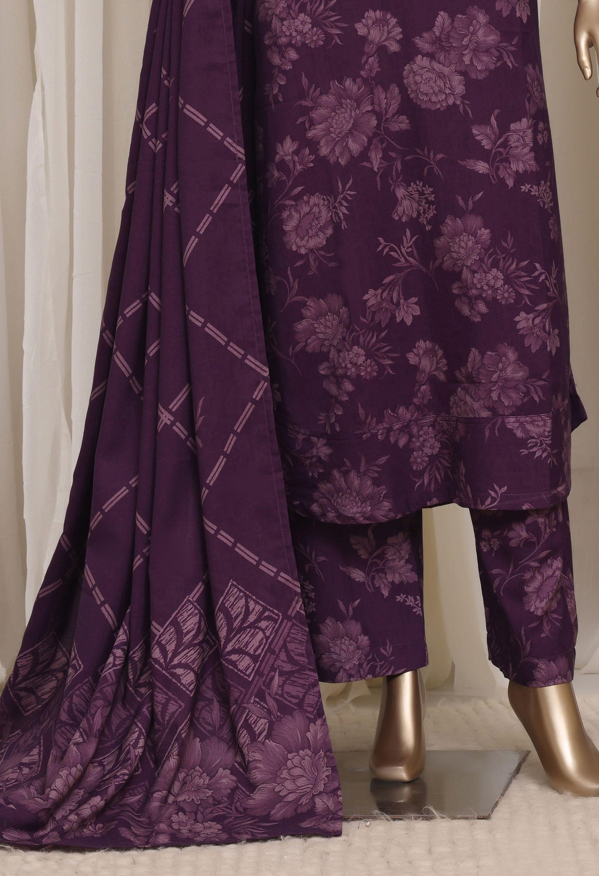 Sadabahar Luxury Dhanak Printed Winter 3Piece Collection DHS-01