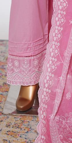 Bin Saeed Luxury Lawn White & White Chickenkari Embroidery 3Piece Stitched COLLECTION 2026. D-17