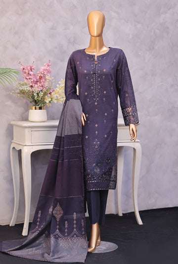 Turkish Embroidered Jacquard 3Piece  Unstitched Suit by HZ Textiles 2026 D#-05