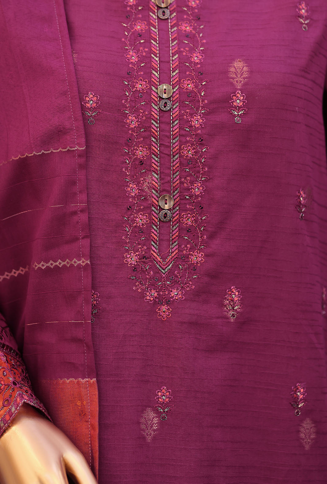 Turkish Embroidered Jacquard 3Piece  Unstitched Suit by HZ Textiles 2026 D#-03
