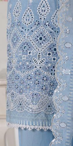 Bin Saeed Luxury Lawn White & White Chickenkari Embroidery 3Piece Stitched COLLECTION 2026. D-07