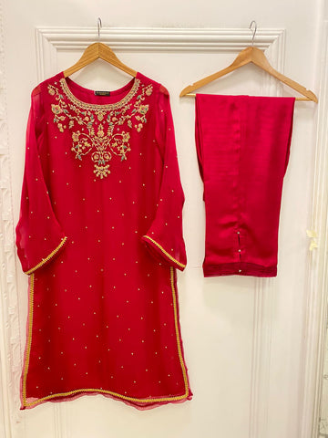 Agha Noor Luxury Pure Chiffon Rtw 2Piece Collection 2025 AGCH-5501