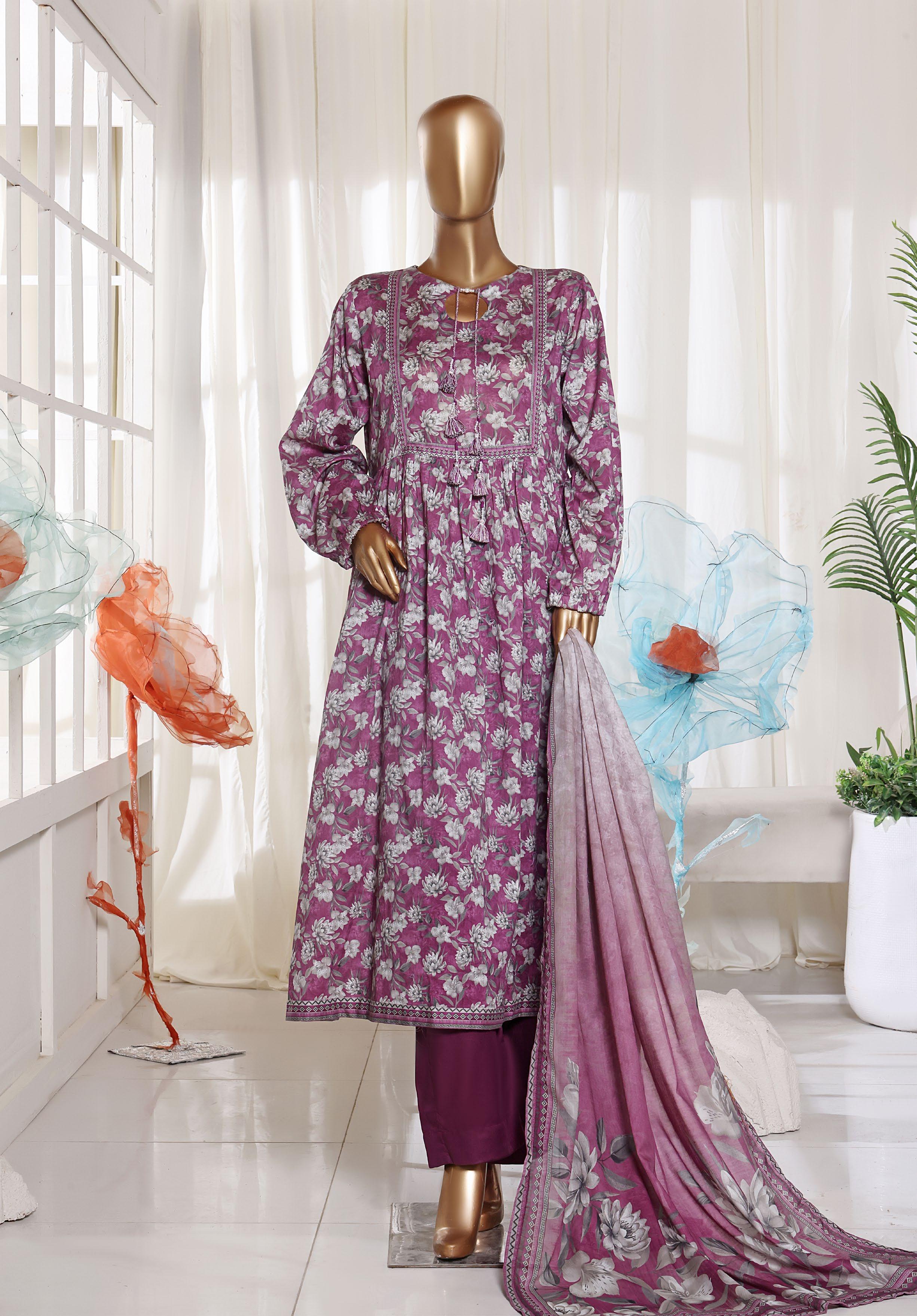BIN SAEED Luxury Lawn Frock  Printed 3pcs Stitched Vol-01 3Piece Stitched COLLECTION 2026 D-#04