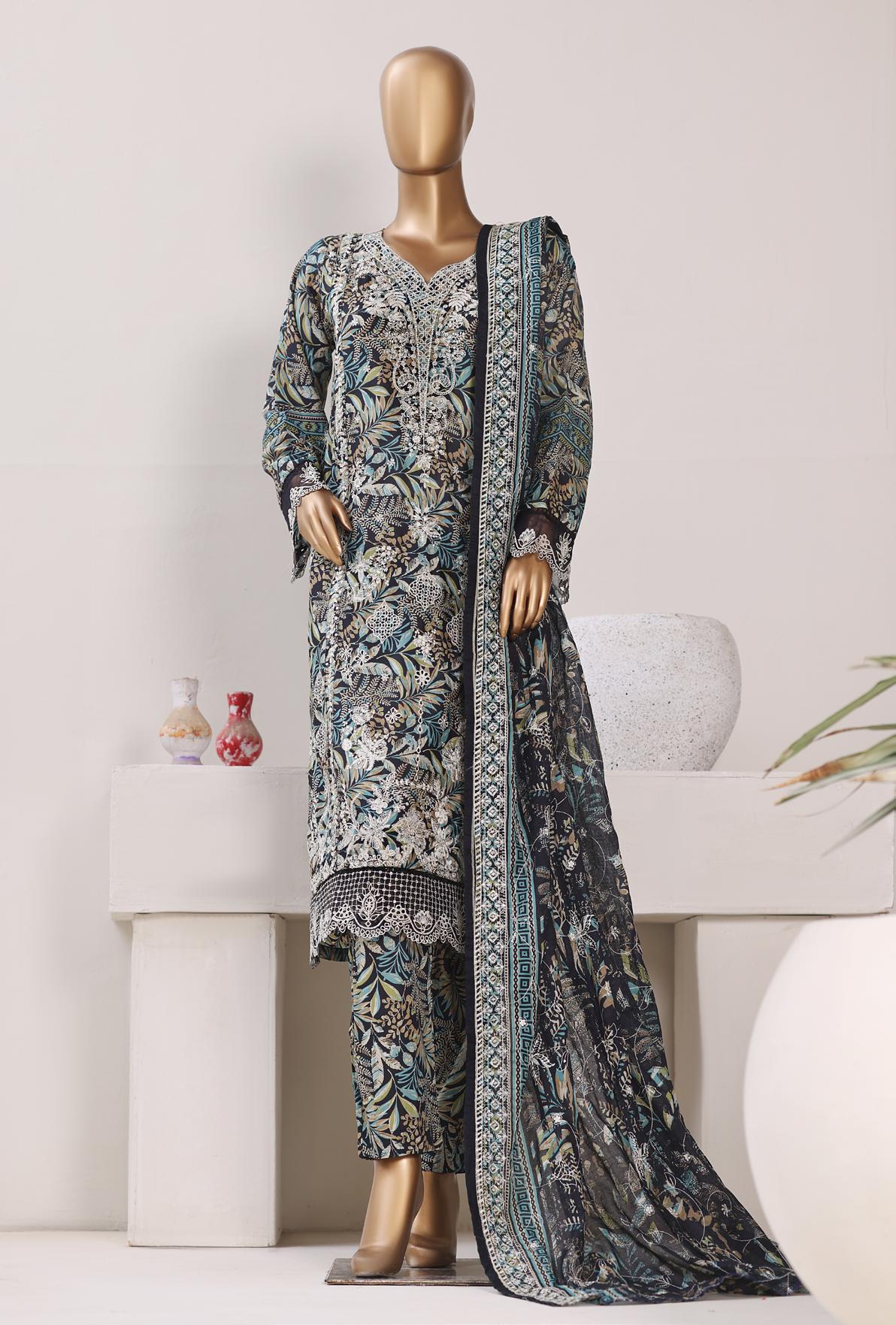 Bin Saeed Luxury Stitched Lawn Embroidery With Dupatta Embroidery 3Piece Stitched COLLECTION 2026. D-05