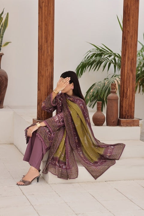 Aizal By Inaya Luxury Lawn Printed Vol-2 3Piece Stitched Collection 2026 AZIN-03