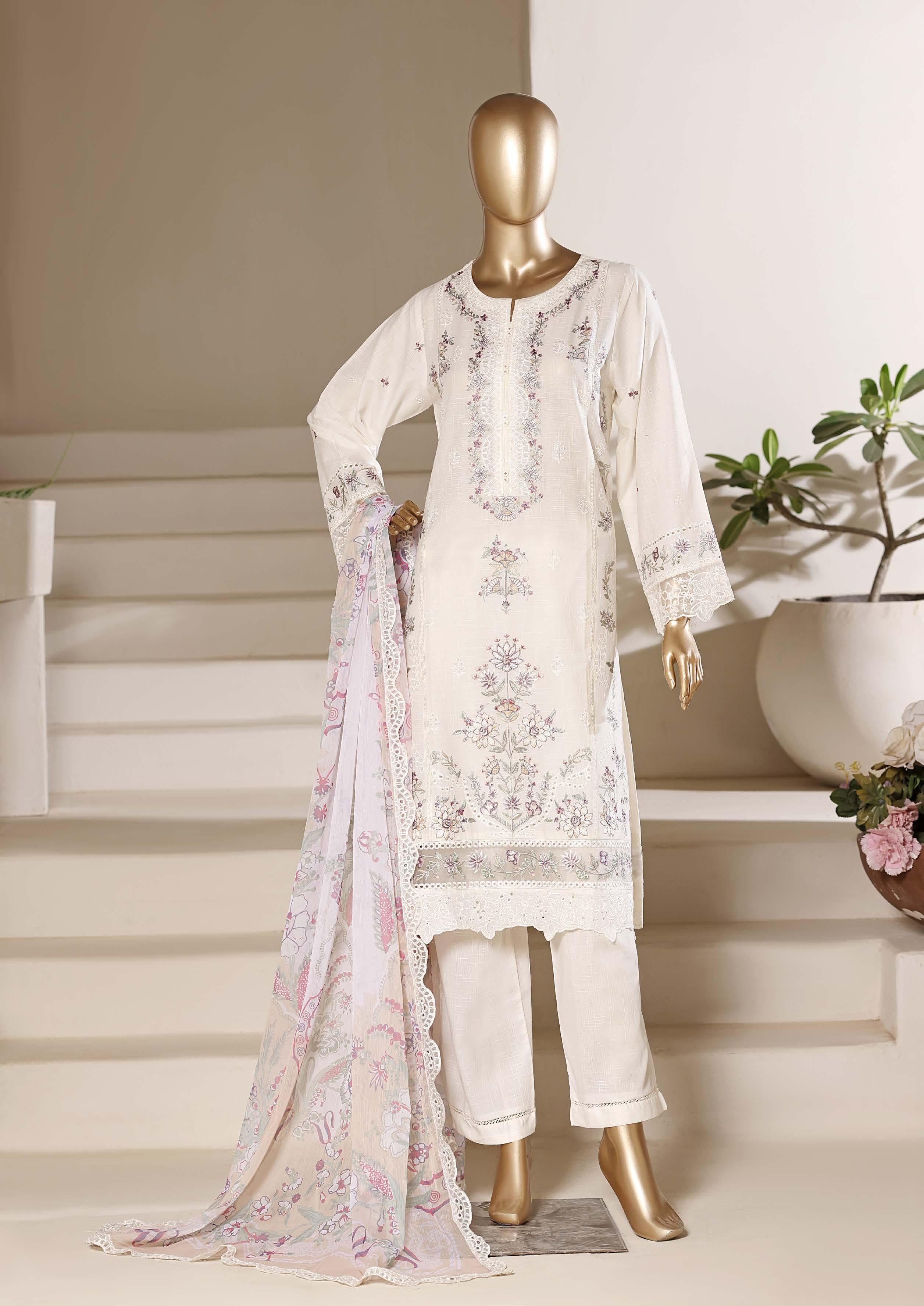 Sadabahar Luxury Slub Viscous Lawn Embroidery With Chiffon Embroidery Dupatta Stitched Vol-10 Collection 2026. LEL-01
