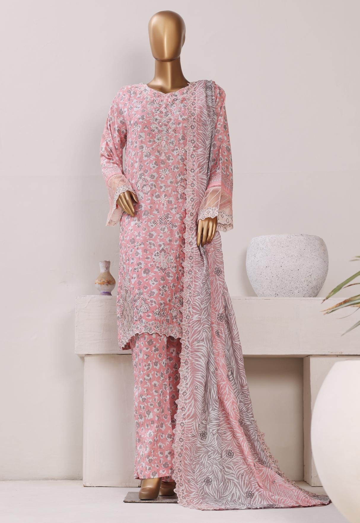 Bin Saeed Luxury Stitched Lawn Embroidery With Dupatta Embroidery 3Piece Stitched COLLECTION 2026. D-01