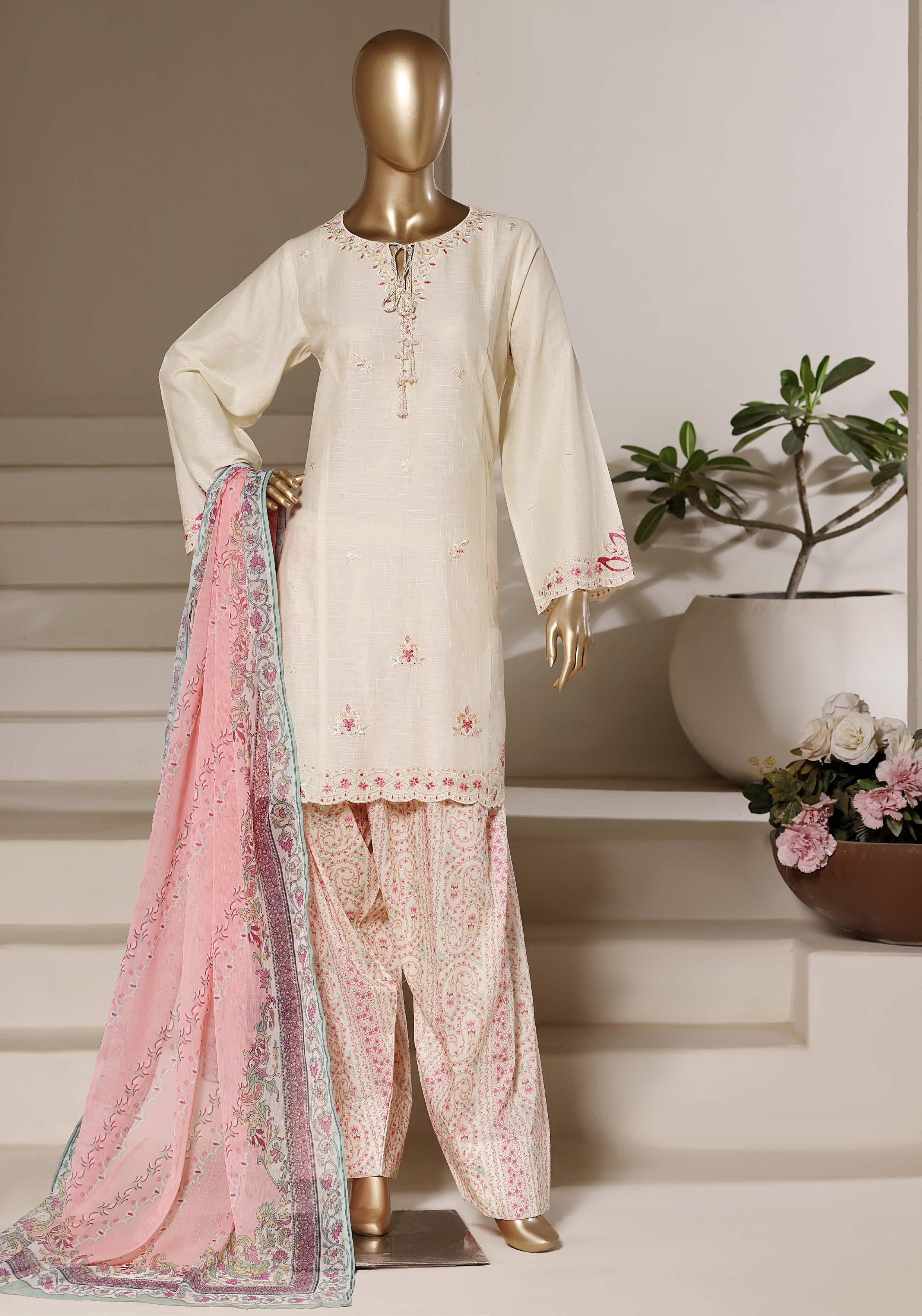 Sadabahar Luxury Eclair Solid  Textured Lawn Embroidery With Digital Printed Chiffon Dupatta With Printed Farshi Shalwar 3Piece Stitched Festive Edition Collection 2026. D#-08